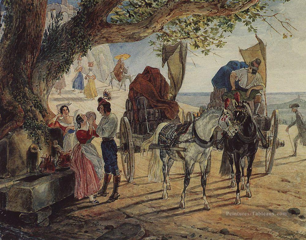 promenade à albano 1833 Karl Bryullov Peintures à l'huile